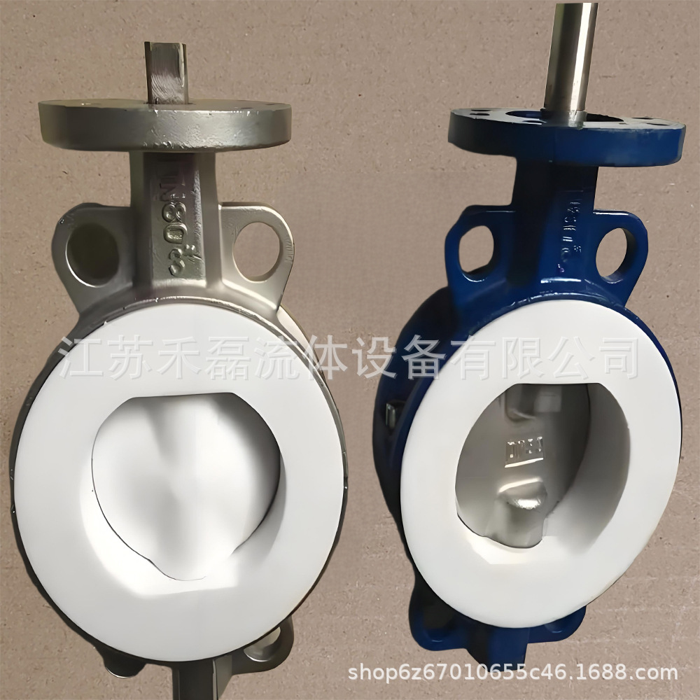 对夹式衬氟蝶阀D371F46内衬全衬半四氟F46PFA耐温180抗腐蚀50铸钢