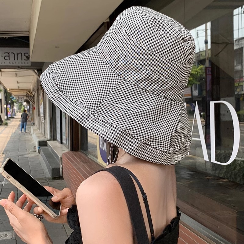 Sombrero de pescador de mil pájaros para mujeres de verano coreana anti-UV sombrero de sombrero de protección contra el sol gorro de bisel grande sombrero de protección contra el sol