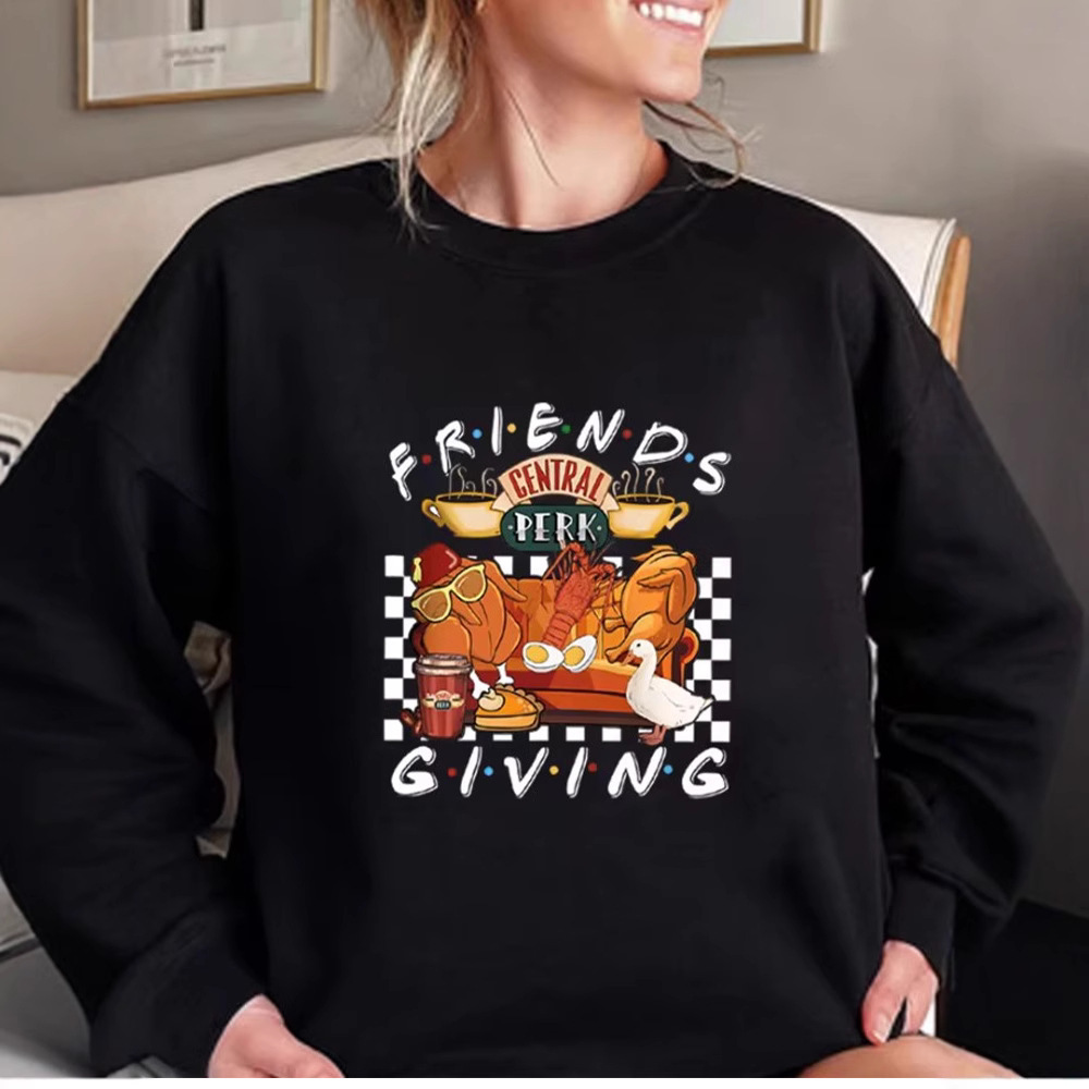 2024 Friends Turkey Sweatshirt Thanksgiving Shirt Funny Tv S