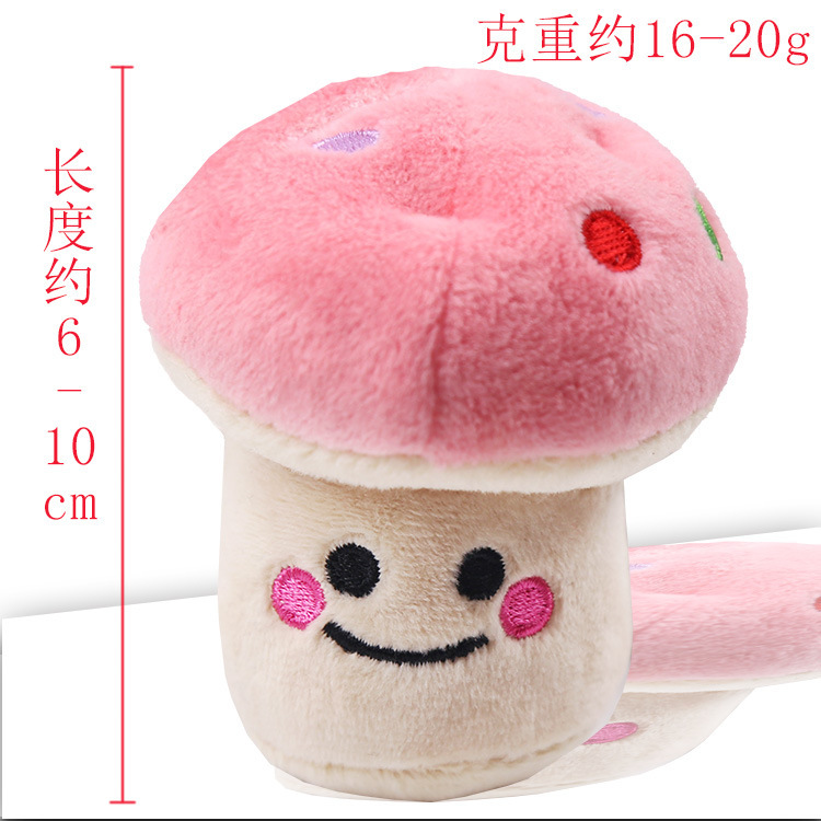 Juguetes de peluche con sonido de hongos rosas y verdes para perros y gatos, suministros al por mayor para perros, alivio del aburrimiento para gatos. image 4
