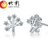 Fashionable earrings, silver 925 sample, wholesale, Korean style