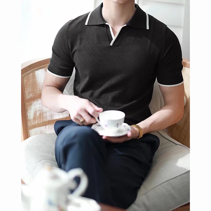 Summer breathable fashionable knitted polo