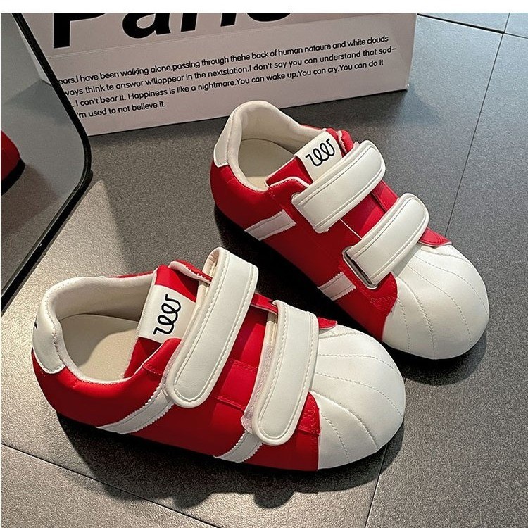 2026 primavera y otoño velcro cabeza grande zapatos de skate de pan de suela gruesa zapatos casuales transpirables zapatos blancos zapatos de mujer 2026 primavera image 4