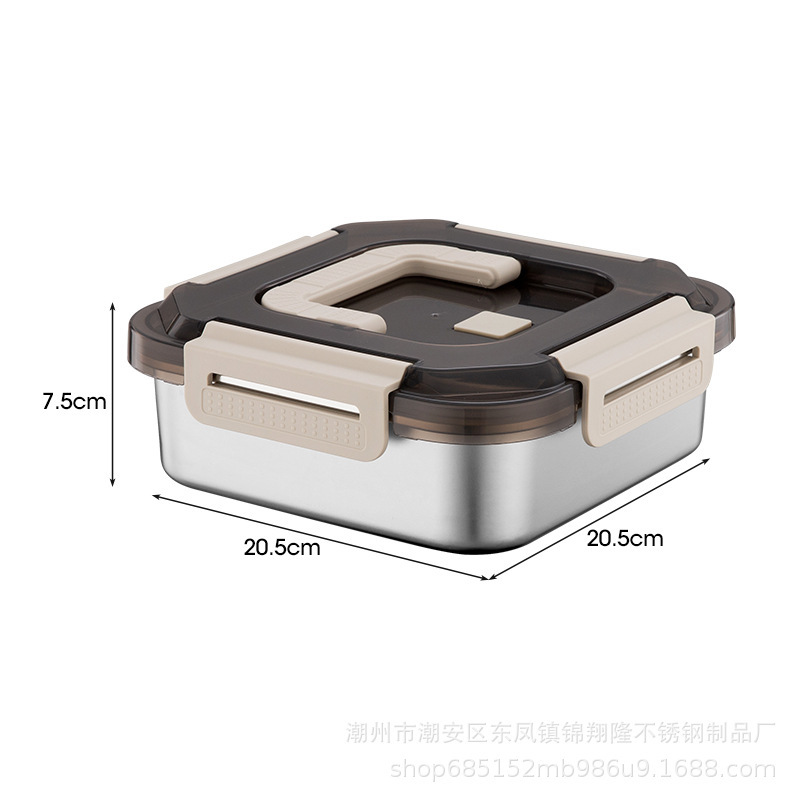 新しいスナックボックス、二層式、蓋付き、正方形、ステンレス製、水切り可能、携帯電話スタンドとしても使用可能、スナックやドライフルーツの収納ボックス|undefined