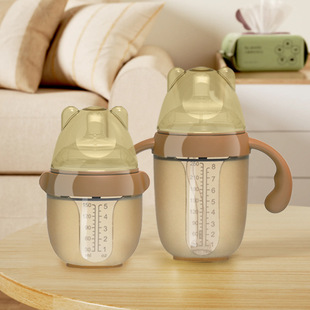 Shi*Xi's Same Baby Bottle, Full Silicone Baby Bottle, Nano Silver Weaning Artifact, Baby Anti-Pacifier Bottle, Cross-Border Wholesale
