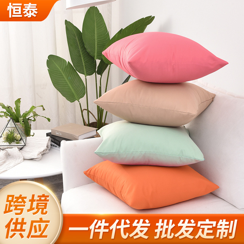 Waterproof solid color manufacturers supply cross-border modern simple pillow case outdoor sofa car decoration car pillow case