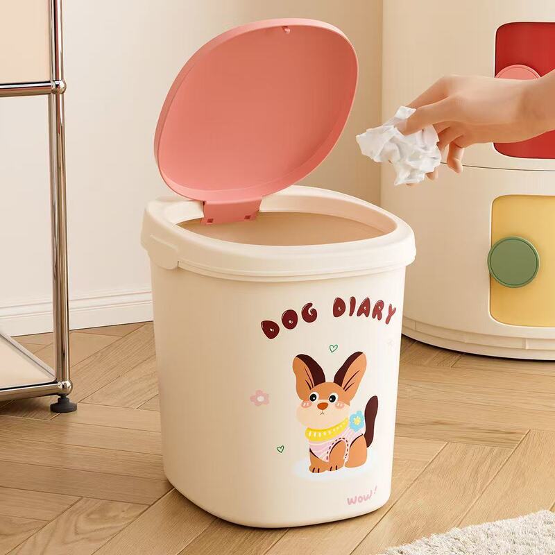 Trash Can for Home Use in Living Room, Kitchen, Bathroom, Bedroom, Toilet, Office, Dormitory, Storage Bin, Waste Paper Basket Trash Can for Home Use in Living Room, Kitchen, Bathroom, Bedroom, Toilet, Office, Dormitory, Storage Bin, Waste Paper Basket