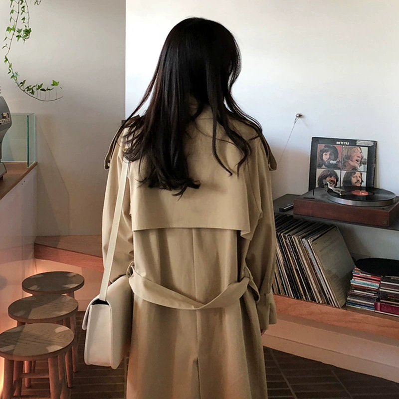Long trench coat, brand jacket for students, mid-length, 2023, oversize