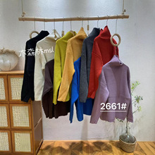 2025冬季新款女高领日系棉毛衣慵懒风ins外贸森系女装上衣针织衫