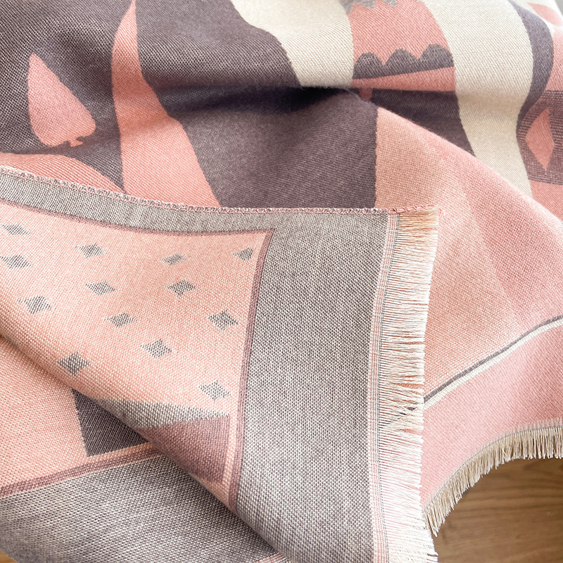 Sciarpa invernale double face moda donna scialle caldo_voghion.com