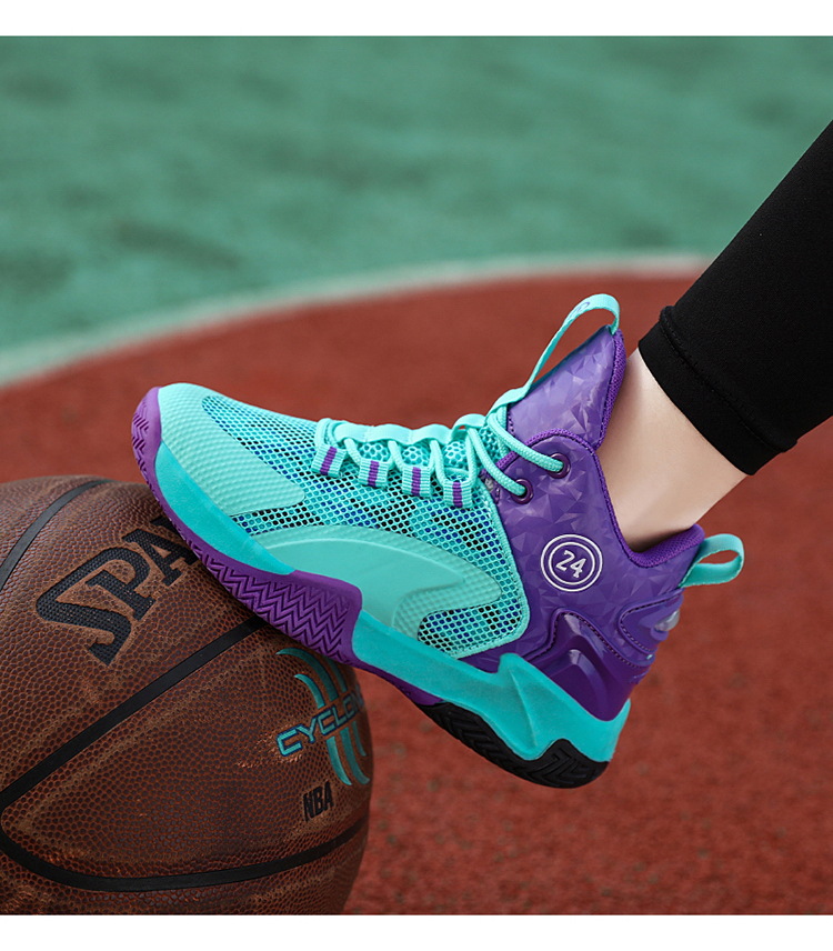 Chlapčenské športové 2022 jarná jesenná sezóna Nová sieťovaná priedušná basketbalová stredná a veľká detská šnurovacia bežecká obuv_voghion.com