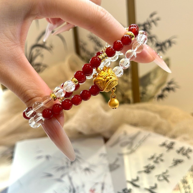 巧恩珠宝天然白水晶南红醒狮鸿运设计款DIY高级感净体白水批发|undefined