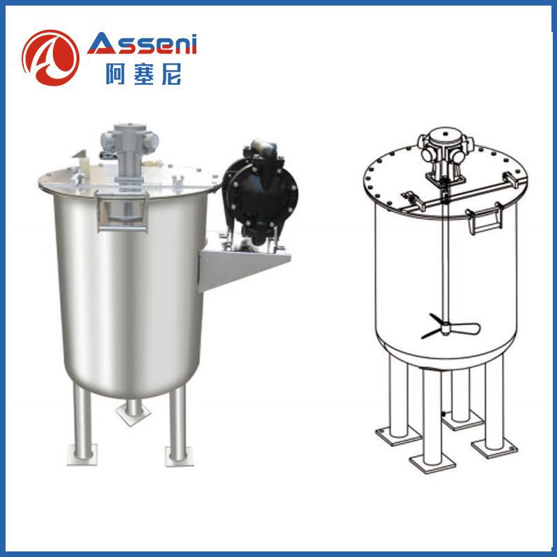 Stainless steel liquid electric heating mixing tank water soluble reactor microbial enzyme fermentation tank pneumatic mixer barrel