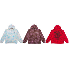 外贸原版重磅450G跨境加厚卫衣发泡印蜘蛛网连帽衫Sp5der hoodies