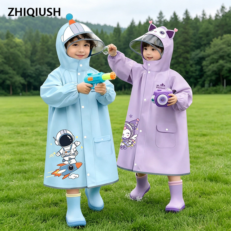 Children's Raincoat Waterproof Kidsren's Raincoat with Brim Poncho Kindergarten Baby Cute Cartoon Waterproof Long Style Children's Raincoat Waterproof Kidsren's Raincoat with Brim Poncho Kindergarten Baby Cute Cartoon Waterproof Long Style