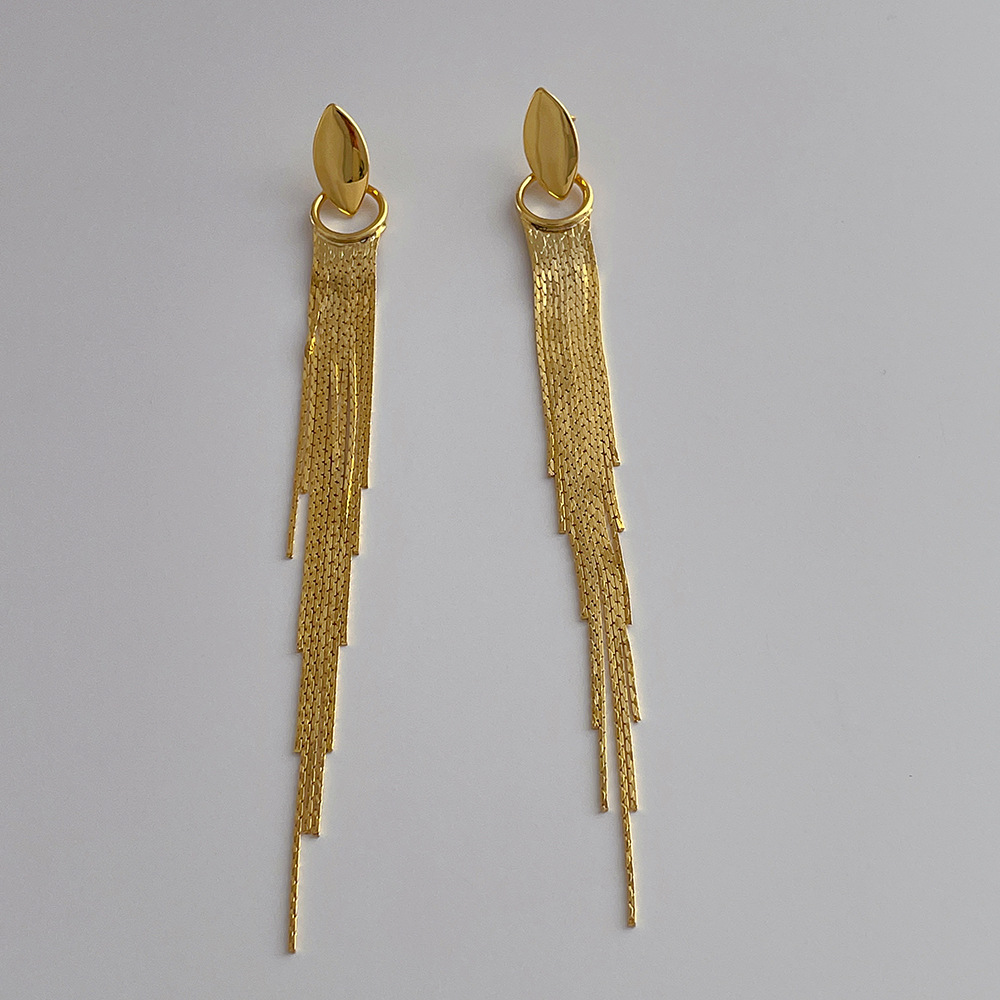 Fashion Geometric Copper Tassel Dangling Earrings 1 Pair