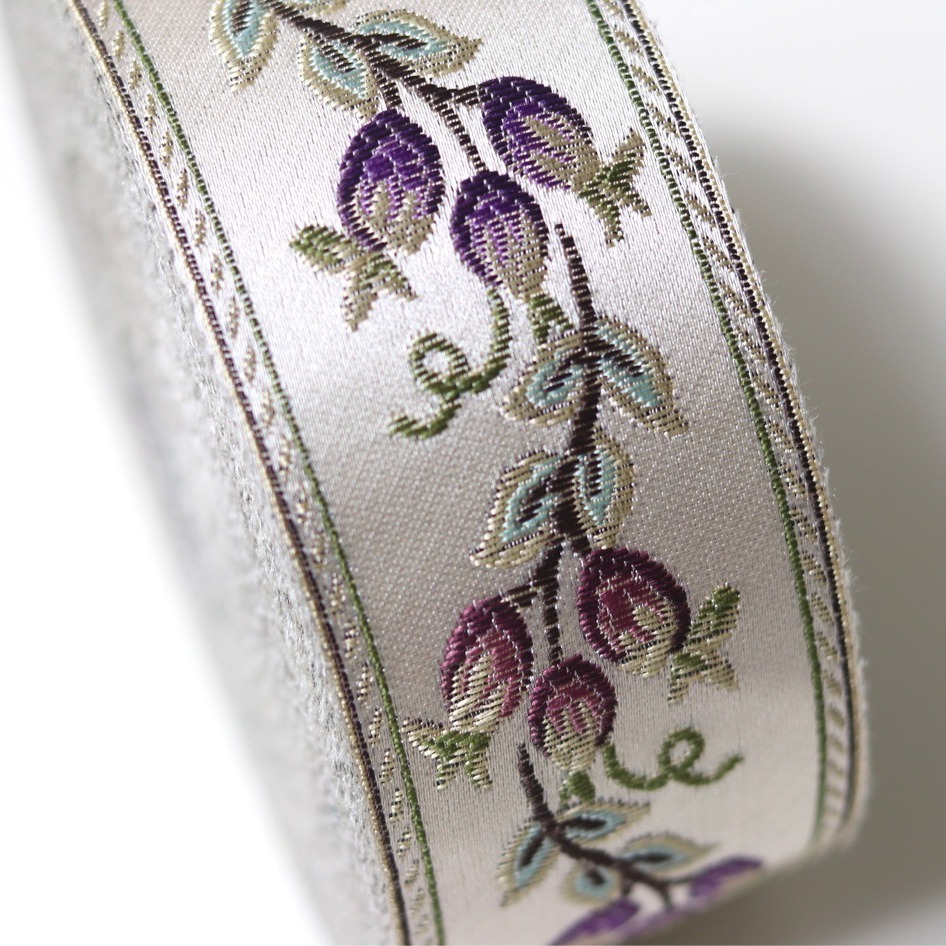 5.6cm de ancho tejido de alta precisión tela jacquard cortina ropa nacional sofá almohada cinta de decoración