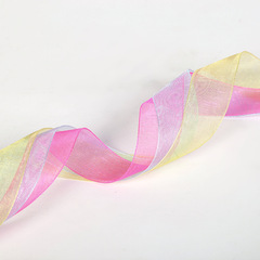 Wholesale transparent packaging ribbons, small fragrance gift box ribbons, colorful overlay floral ribbons, snow gauze ribbons