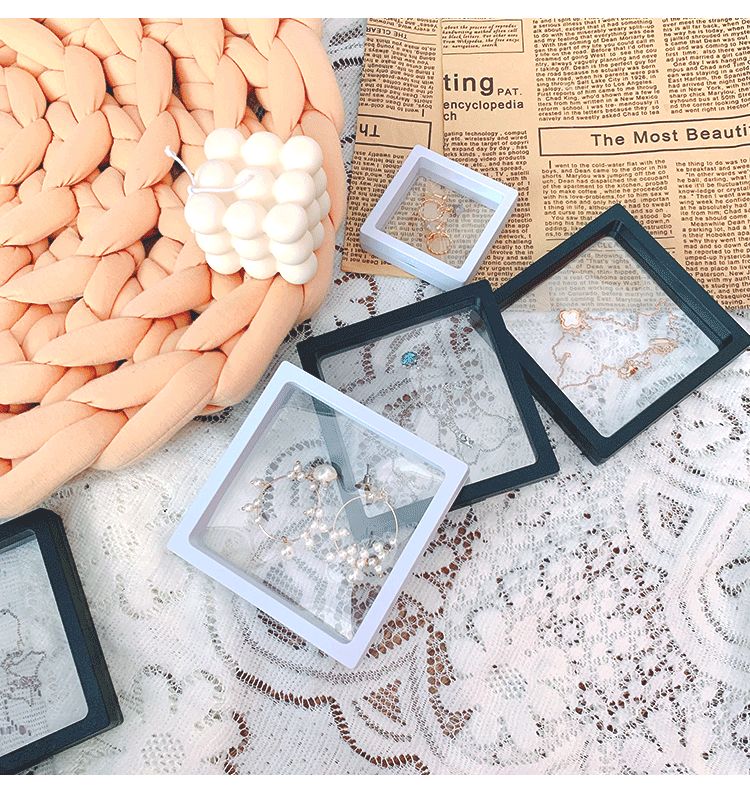 10g Weight Jewelry Boxes Classification 10 PCS/Package Quantity Daily Occasion 10 PCS/Package Plastic Simple Style Daily Square Rectangle Jewelry Boxes