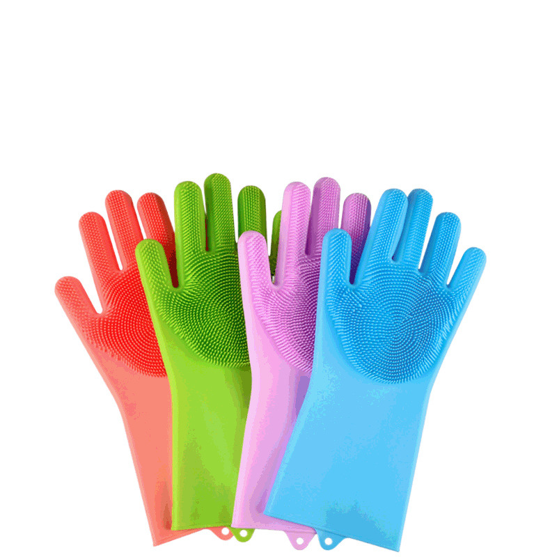 Fábrica directa guantes de limpieza de cocina guantes de lavado de platos de silicona guantes de aislamiento térmico resistentes a alta temperatura al por mayor