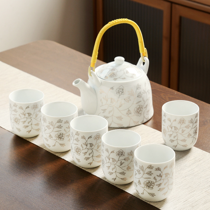 Liliang tetera conjunto de té de gran estilo japonés bandeja de té de cerámica taza de té Mesa hogar gran capacidad 1200 ml