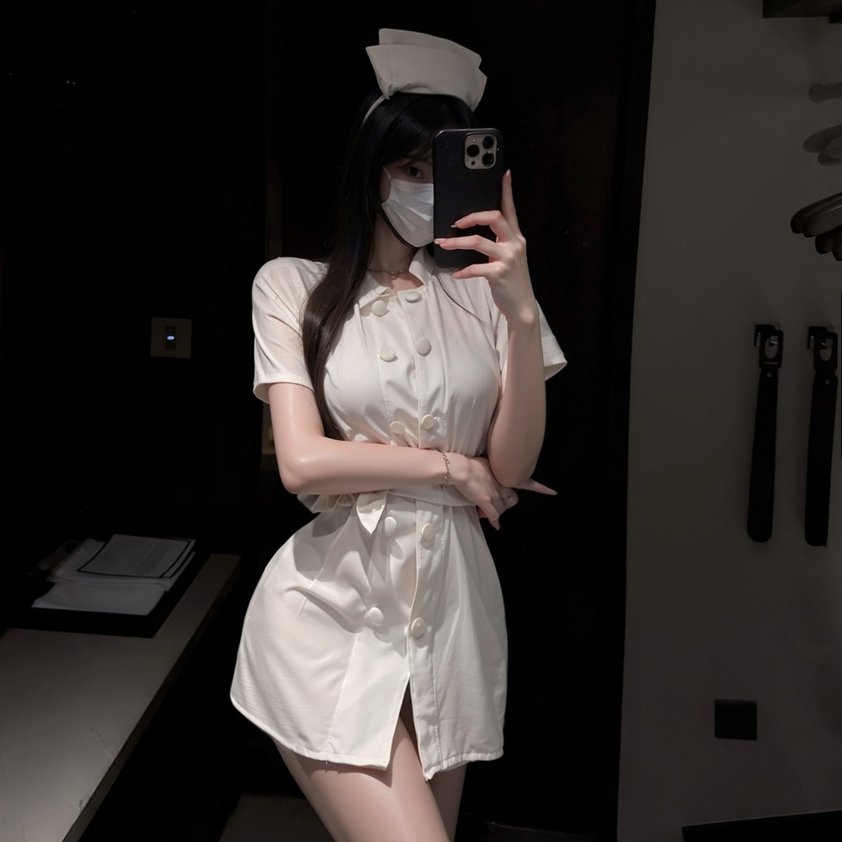 Sexy Lingerie Halloween Nurse Uniform Cosplay Role-Playing Uniform Female Hottie Nightclub Party Performance Costume