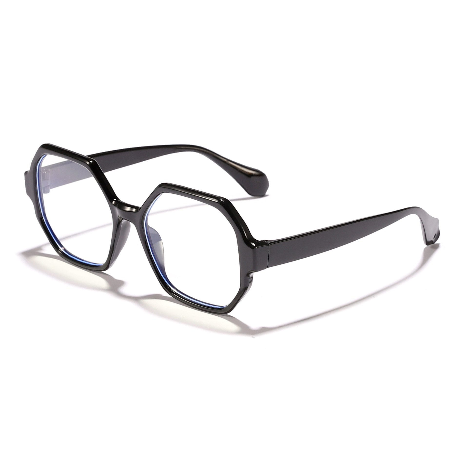 2024 moda europea y americana nuevas gafas de sol poligonales hombres y mujeres retro todo-fósforo viento ins gafas anti-azul