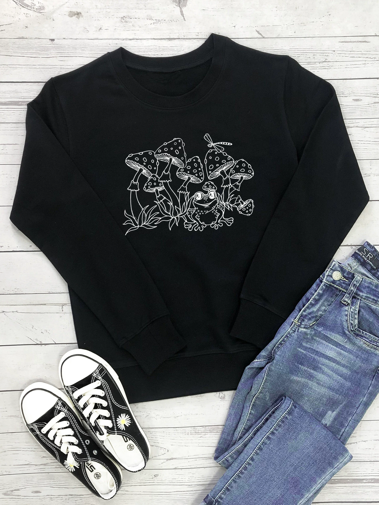 Группа грибов Внешняя торговля Свитер с длинным рукавом Мужской и женский стильный топ с буквами Одежда AliExpress Трансграничный источник Amazon