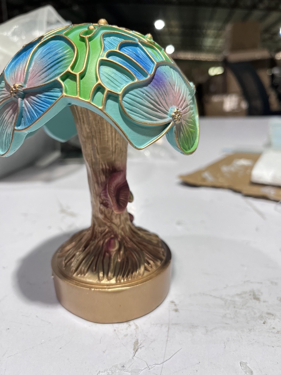 Transfronterizo nuevo colorido seta lámpara luminosa decoración hogar patio diseño decoración resina artesanía