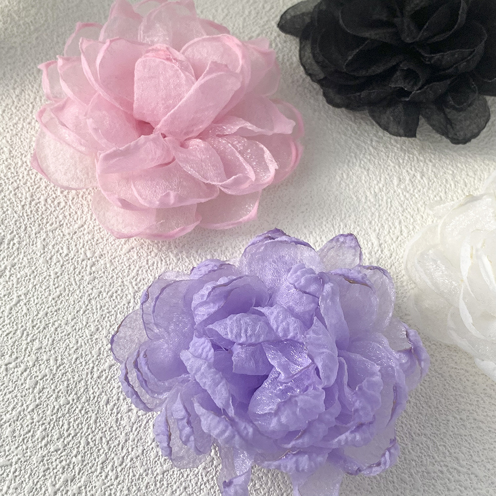 Elegante Mesh Kamelien Brosche Und Haarnadel Als Ansteckblume_voghion.com