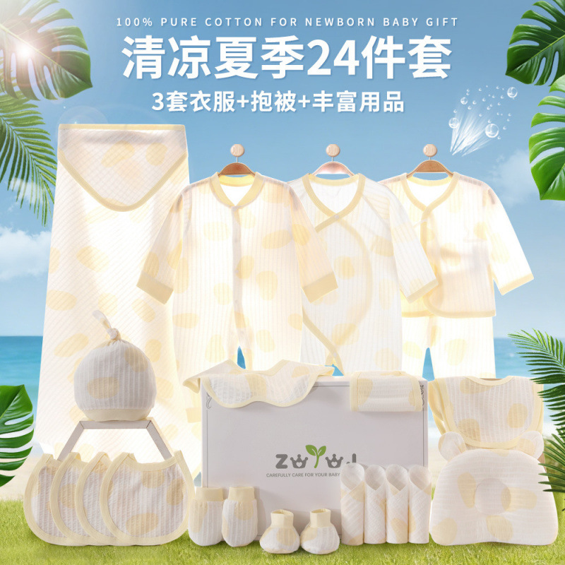 Caja de regalo de ropa de verano para bebés recién nacidos, bolsa de algodón delgada para bebés, paquete de embarazo, regalo para bebés image 11