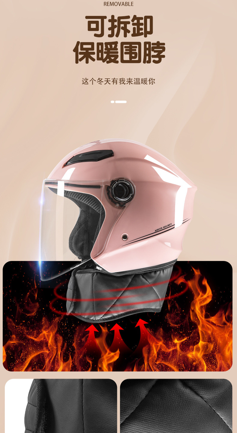 New National Standard 3C Certified Electric Vehicle Helmet for Men, Autumn and Winter Warm Half Helmet, Electric Motorcycle Helmet, Safety Helmet for All Seasons