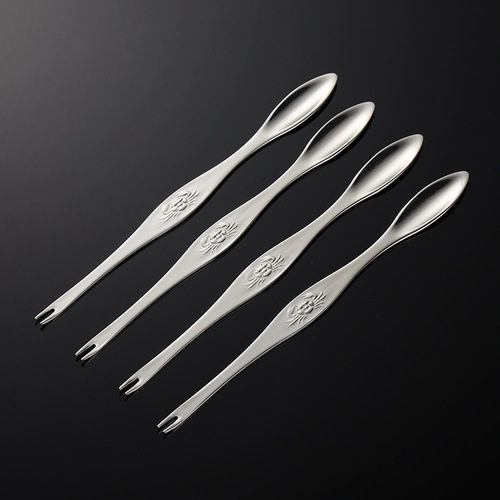 Aion 304 stainless steel crab needle crab eating tool gift gold-plated crab fork hairy crab eight pieces matching tall and elegant