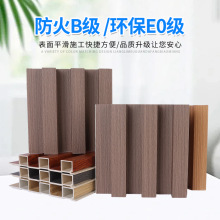 现货WPC塑木长城板木塑格栅竹木纤维纯料基材PVC装修材料195护墙