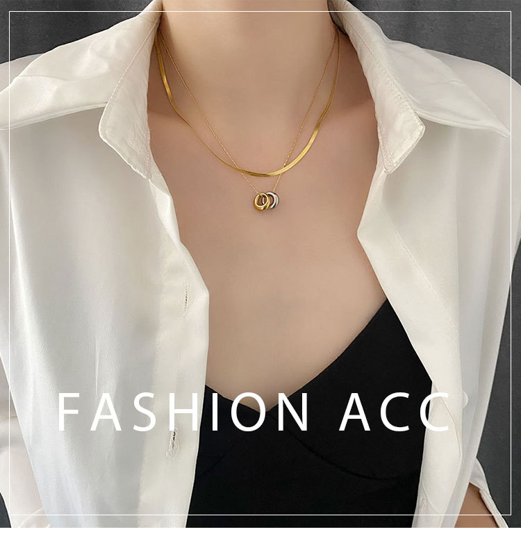 10g Weight PVD Coated Gold Plating Process Vacuum Plating Real Gold Plated 18K Silver Round 304 Stainless Steel Simple Style Waterproof Non Tarnish Titanium Pendant Necklace