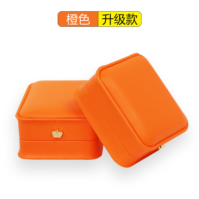 PU レザークラウンウエストリングボックスジュエリー包装ボックスパールボックススポット卸売ジュエリーブレスレットボックスネックレスギフトボックス|undefined