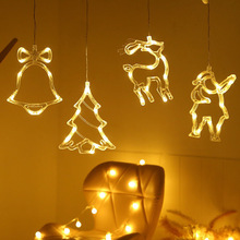 led聖誕吸盤燈星星燈串ins櫥窗燈創意節日裝飾場景布置彩燈批發