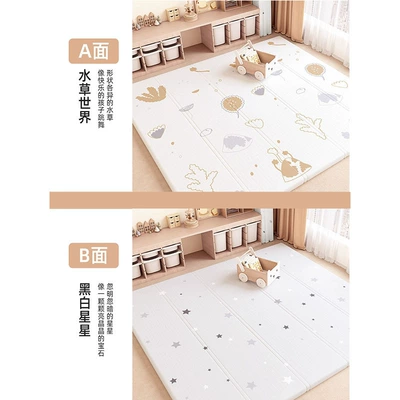 Avtomobil döşəmə paspasları crawling mat thickened baby - aquatic-world-black-and-white-stars-18016010cm