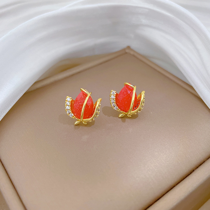 Wunderschöne Rote Rosenhalskette Mit Strass Aus Edelstahl_voghion.com