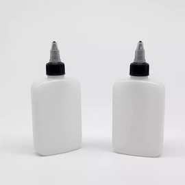 120ML食用油瓶调味瓶 PE材质白色尖嘴瓶户外露营油壶挤压分装扁瓶