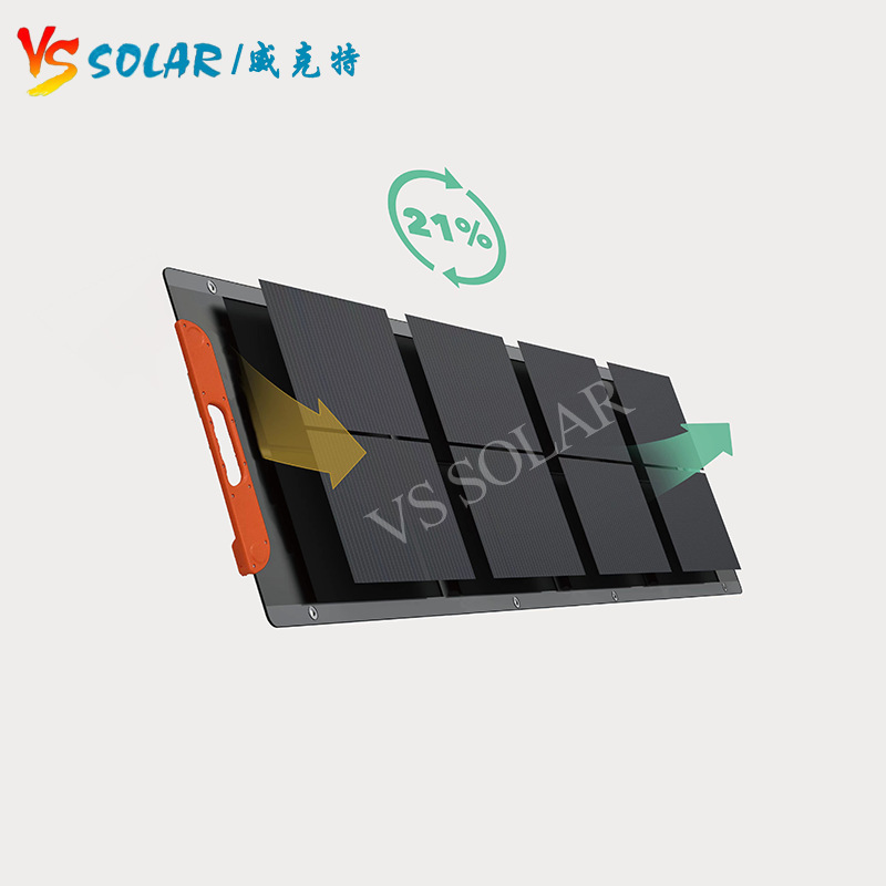 120W全黑BC高效太阳能折叠充电包防水轻便带支架户外电源离网光伏