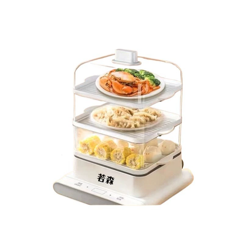 Electric steamer 24L home intelligent multifunctional steamer three -layer large capacity visual steamer artifact transparent electric steamer