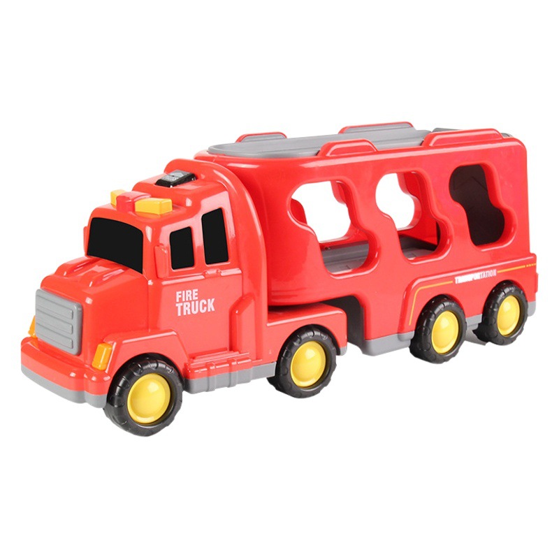 Comercio exterior transfronterizo Amazon camión de almacenamiento de doble capa iluminación musical vehículo de ingeniería coche de inercia niño juguete para niños