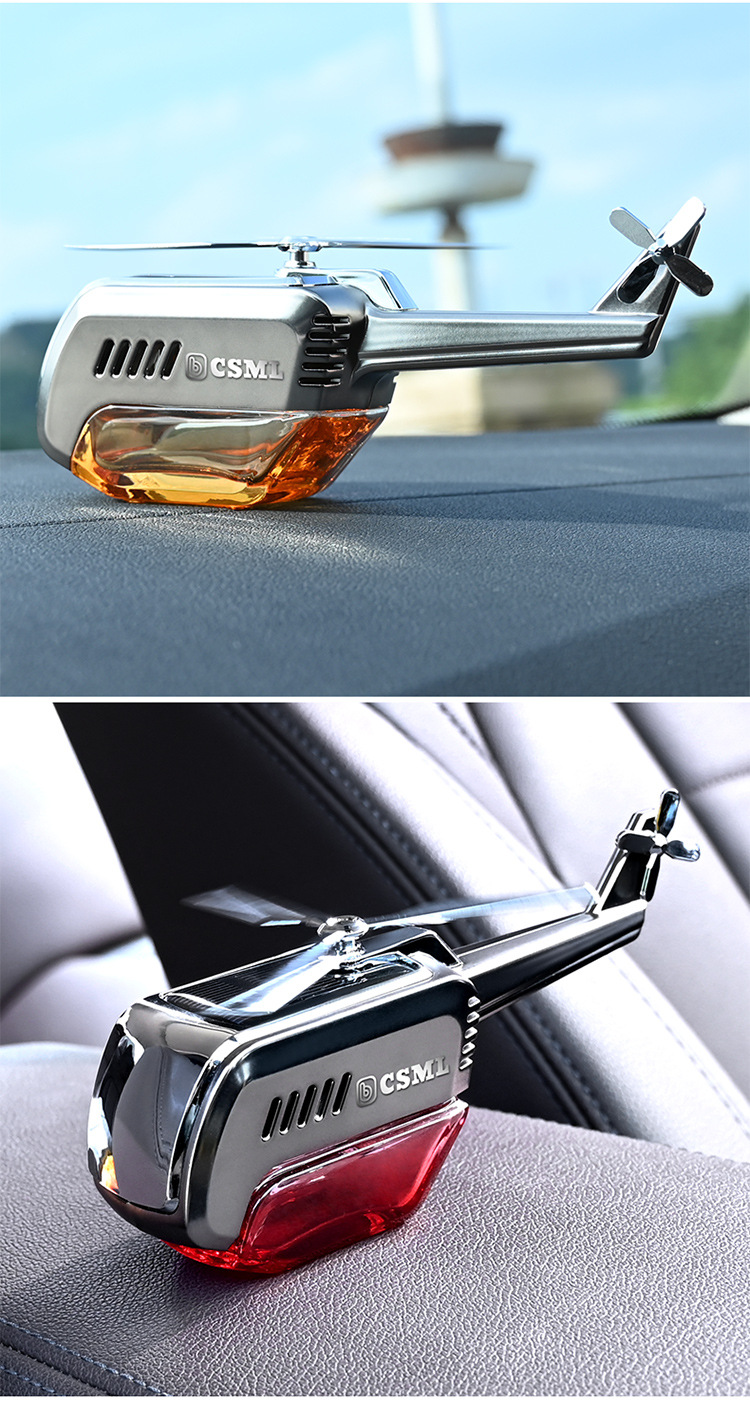 Car perfume car aromatherapy car odor removal lasting fragrance light fragrance solar helicopter decoration
