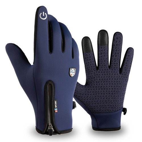 Waterproof gloves, outdoor waterproof gloves, ski touch screen, winter, windproof, warm, fleece, reflective cycling zippers for men and women