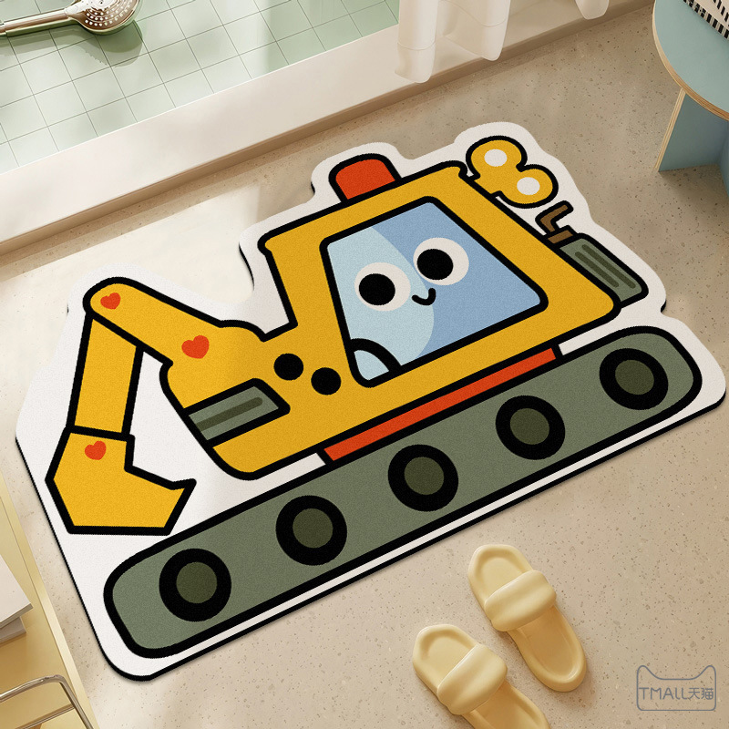 Cartoon Shaped Car Floor Mats, Bathroom Decorative Floor Mats, Children's Room Living Room Floor Mats, Stain-Resistant and Easy-Care Floor Mats