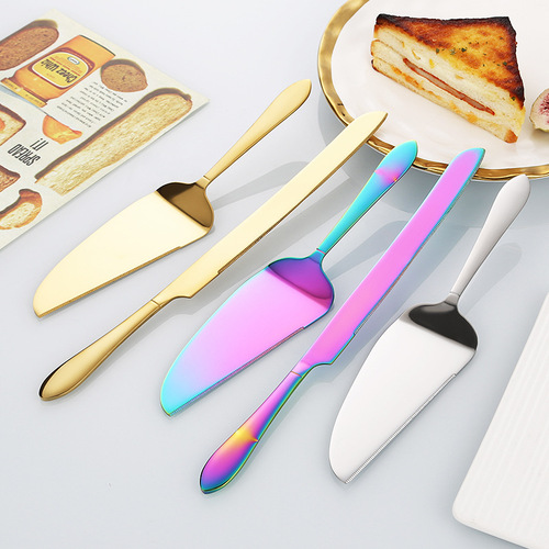 Long handle bread knife stainless steel cake shovel household golden bread knife steak shovel pizza cheese baking utensils