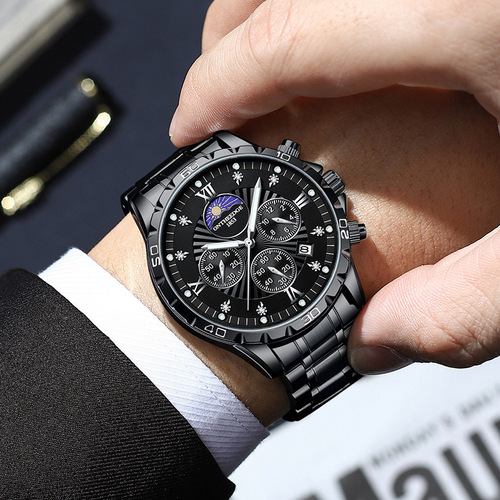 Ruizhiyuan Swiss men's watch multi-function luminous waterproof mechanical solid steel band watch cross-border foreign trade wholesale