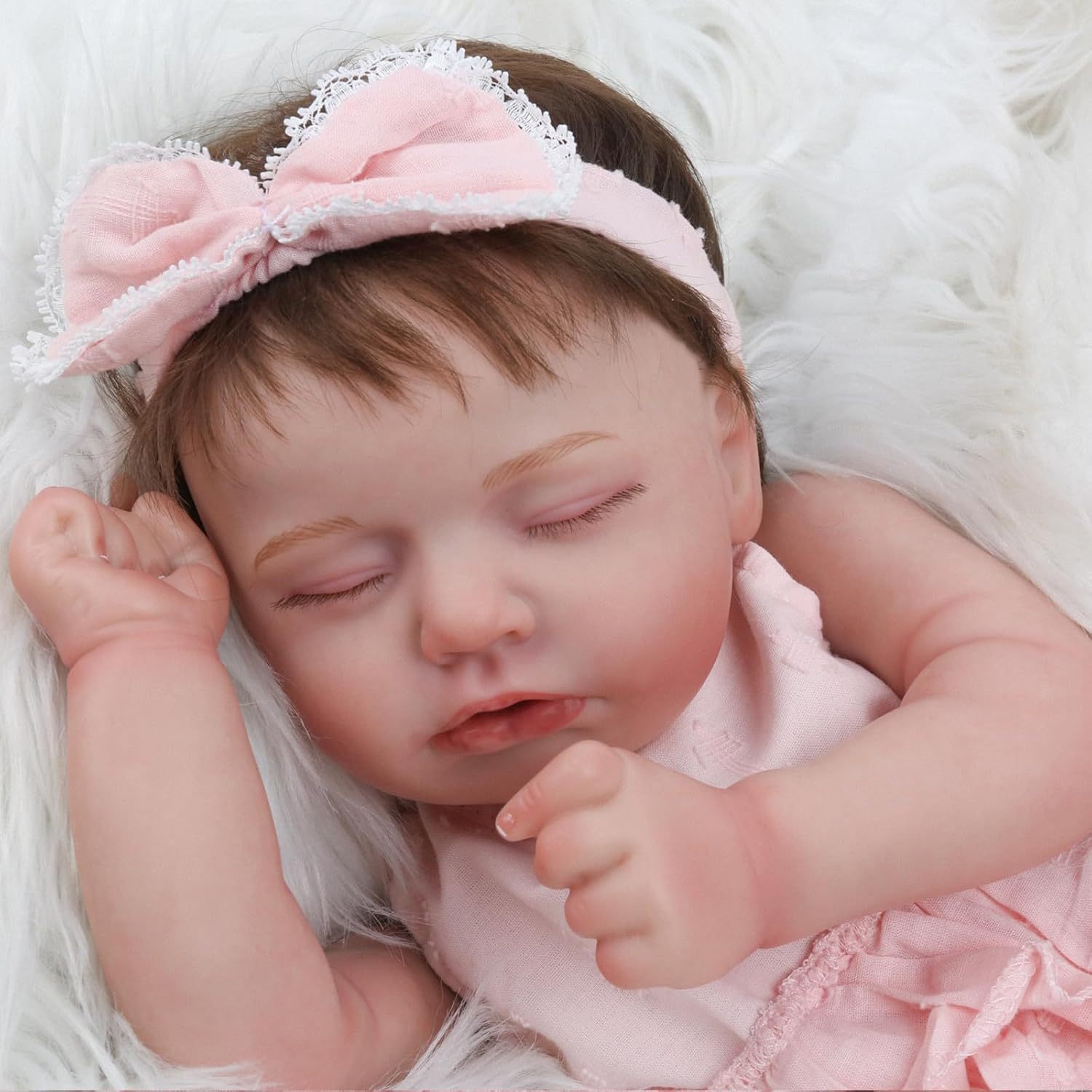 Muñeca bebé reborn de 19 pulgadas, bebé recién nacido realista, suministro transfronterizo, dropshipping, boca abierta.