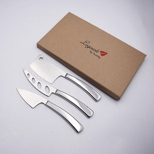 Customizable Stainless Steel Craft 3-Piece Set Cheese Knife, Cheese Spatula, Cheese Fork, Western-Style Cutlery, Household Tableware